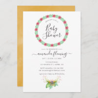 Chá de fraldas de Praia Tropical de Watercolor