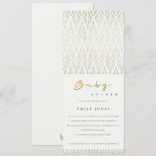 CONVITES CHÁ DE FRALDAS DE PRATA BRANCA DO DECO MODERNO AR