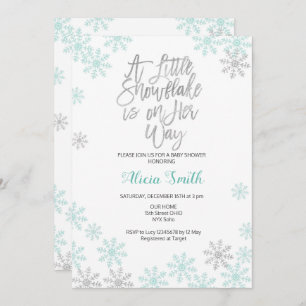 Convites Chá de fraldas de prata da menina do país das