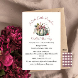 Convites Chá de fraldas de Pumpkin de Pumpkin Verde e Pumpk