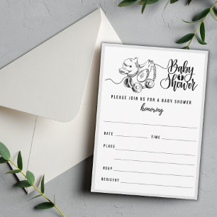 Convites Chá de fraldas De Puxação De Vintage Duck Preenche