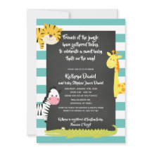 Chá de fraldas de quadro de animais da Jungle Boy