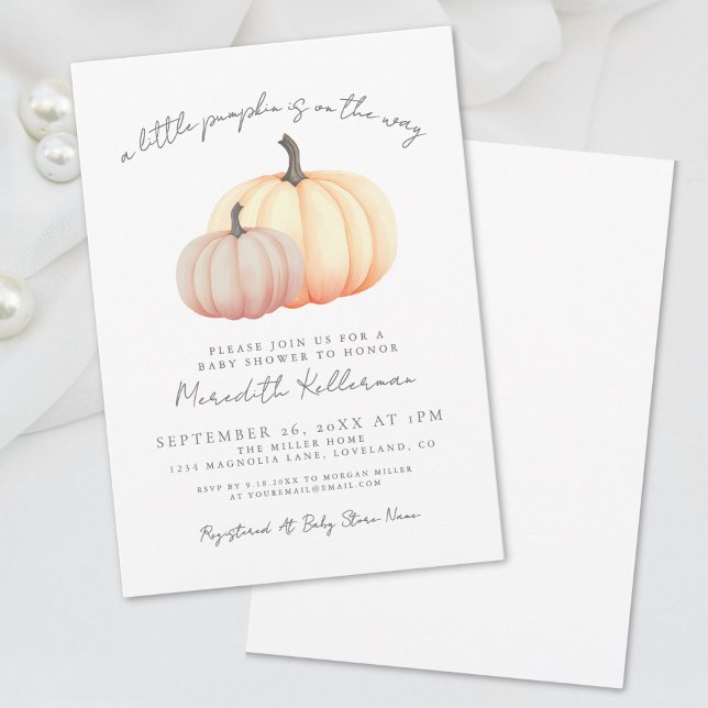 Convites Chá de fraldas de queda de abóbora (Pumpkin Fall Baby Shower Invitation)