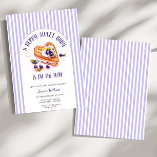 Convites Chá de fraldas de queda de Berry Sweet Blue