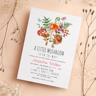Convites Chá de fraldas de queda de cogumelo