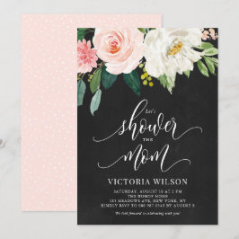 Convites Chá de fraldas de Queda Floral do Blush do Quadro 