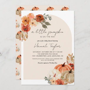 Convites Chá de fraldas De Queda Um Pouco De Abóbora