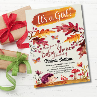 Convites Chá de fraldas de Rapariga de Animais da Floresta