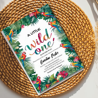 Convites Chá de fraldas de Rapariga de Flores de Aquarela