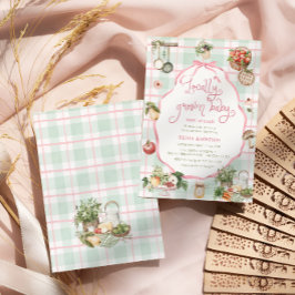 Convites Chá de fraldas De Raparigas De Bebês Cultivadas Lo