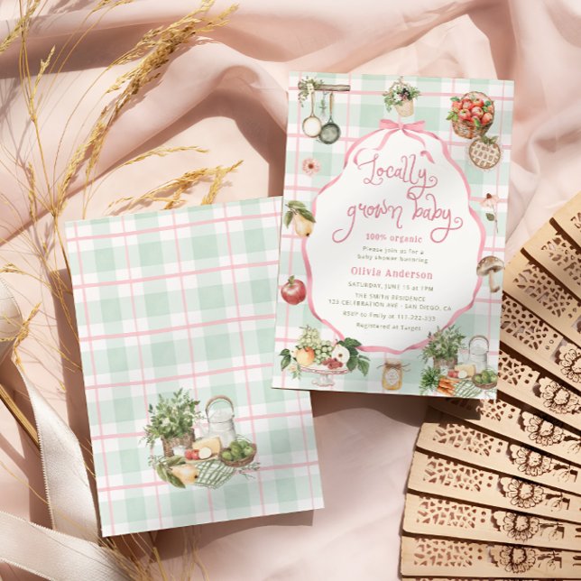 Convites Chá de fraldas De Raparigas De Bebês Cultivadas Lo (Criador carregado)
