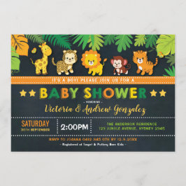 Convites Chá de fraldas de Rapazes da Selva Safari