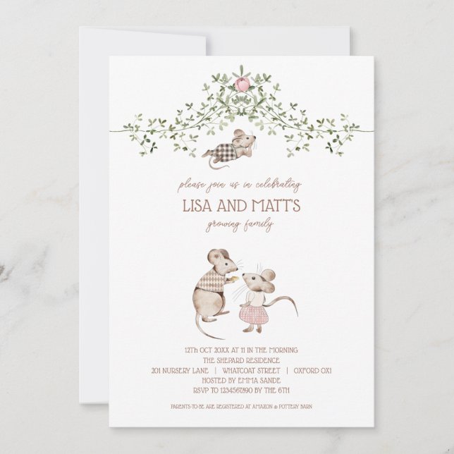 Convites Chá de fraldas de ratos (Frente)