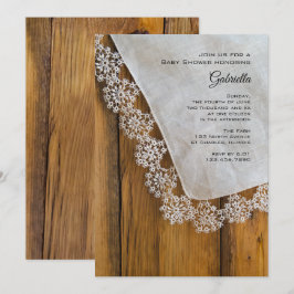 Convites Chá de fraldas de renda do país