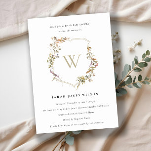 Convites Chá de fraldas de repouso de flores selvagens, cor