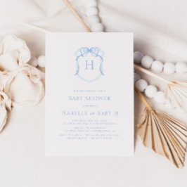 Convites Chá de fraldas de repouso monograma do Arco azul