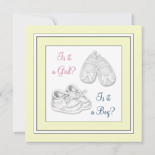 Convites Chá de fraldas de Revisão de Gênero Amarelo