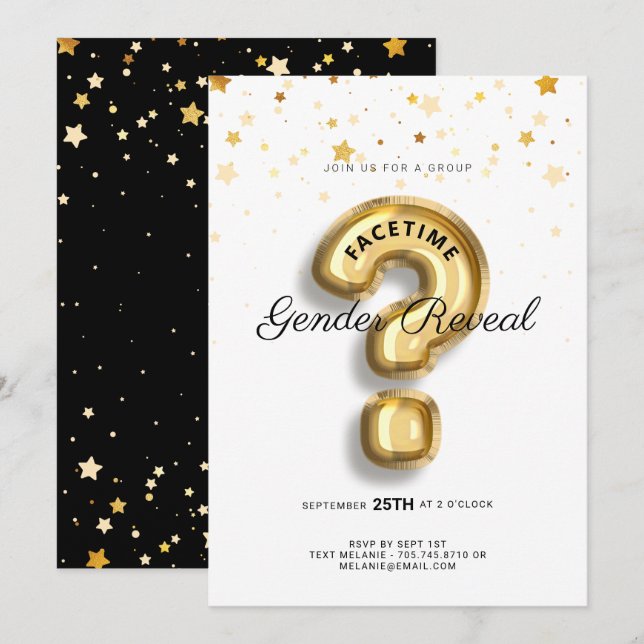 Convites Chá de fraldas de Revisão do Gênero do Chat de Víd (Frente/Verso)