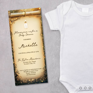 Convites Chá de fraldas de Rolagem de Floresta Encantada Br