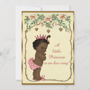 Convites Chá de fraldas de Rosas e Corações da Princesa