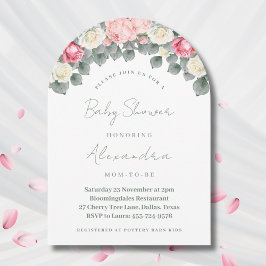 Convites Chá de fraldas de Rosas Floral de Jardim de Vintag