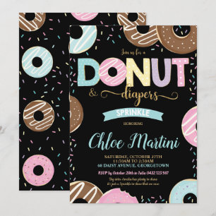 Convites Chá de fraldas de Rosquinha e de aspersão de beb