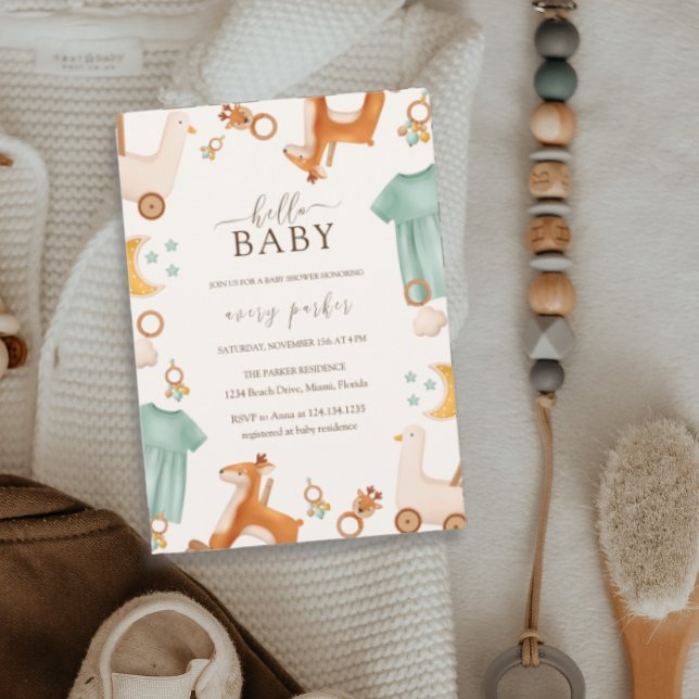 Convites Chá de fraldas de roupas de bebê boho exclusivo (Unique Boho Baby Girl Clothes Baby Shower Invitation)
