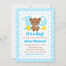 Chá de fraldas de Roupas do Urso Azul