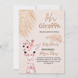 Convites chá de fraldas de safari girafa