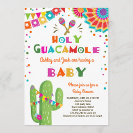 Convites Chá de fraldas de Santa Guacamole Fiesta convida m