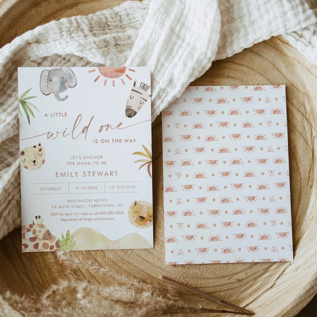Convites CHÁ DE FRALDAS de Selva de SAFARI (Criador carregado)
