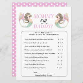 Convites Chá de fraldas de sereia debaixo da pai de mamães