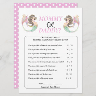 Convites Chá de fraldas de sereia debaixo da pai de mamães