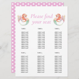 Convites Chá de fraldas de Sereia. Gráfico de mesas sob o m