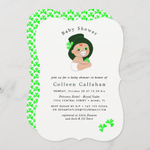 Convites Chá de fraldas de Shamrock para o Irish Baby Lepre