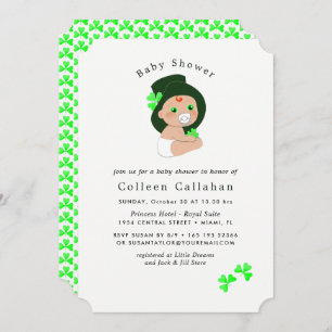 Convites Chá de fraldas de Shamrock para o Irish Baby Lepre