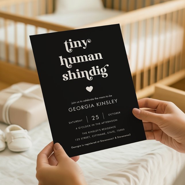 Convites Chá de fraldas de Shindig Humano Minúsculo com Cor (Criador carregado)