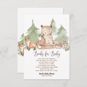 Convites Chá de fraldas de Solicitação de Livro da Woodland