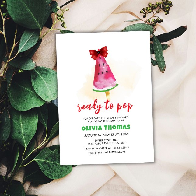 Convites Chá de fraldas De Sorvete Pronta Para Pop (Popcicle Ready To Pop Ice Cream Baby Shower Invitation)