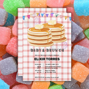 Convites Chá de fraldas de Soufa Festiva de Bebê e Brunch