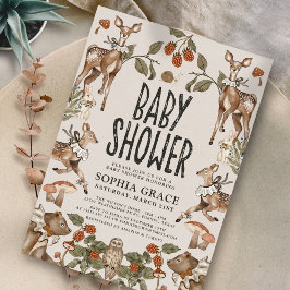 Convites Chá de fraldas de Storybook da Floresta Woodland