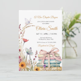 Convites Chá de fraldas de Storybook Floral Watercolor