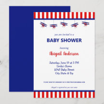 Chá de fraldas de striping de avião azul e vermelh