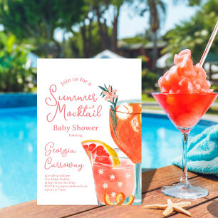 Convites Chá de fraldas de Summer Mocktails