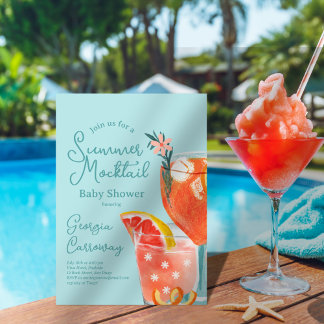 Convites Chá de fraldas de Summer Mocktails