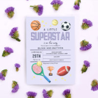 Chá de fraldas De Superestrelas De Esportes Roxos 