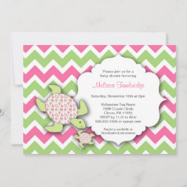 Convites Chá de fraldas De Tartarugas Do Mar Garota Convida