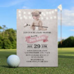 Convites Chá de fraldas De Tema Da Garota De Golfe Vintage<br><div class="desc">Vintage Golf Girl esportista Theme Chá de fraldas Pink Gingham Invtions.</div>