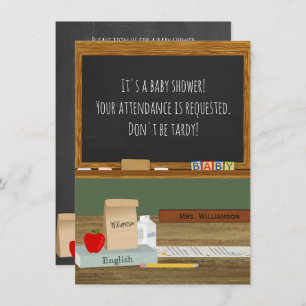 Convites Chá de fraldas de Tema de Professores da Escola