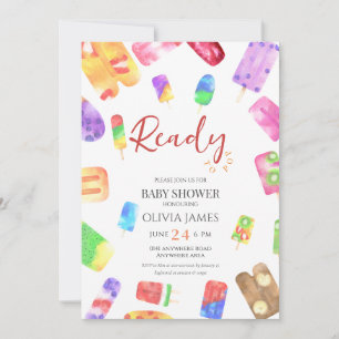 Convites chá de fraldas de tema do sorvete